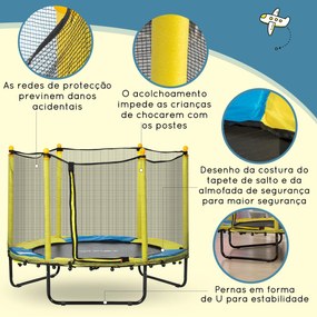 ZONEKIZ Trampolim Infantil Ø140 cm Trampolim para Crianças de 1-10 Ano