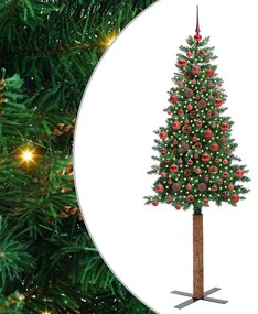 vidaXL Árvore de Natal Slim com 300 LEDs com suporte Verde 180 cm