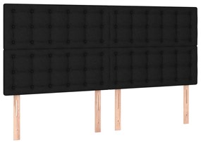 Cabeceira de cama c/ luzes LED tecido 160x5x118/128 cm preto