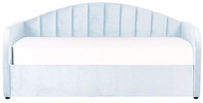 Cama dupla em veludo azul claro 90 x 200 cm EYBURIE Beliani
