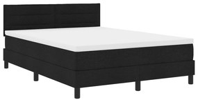 Cama Box Spring com Colchão Preto 140x190 cm Tecido