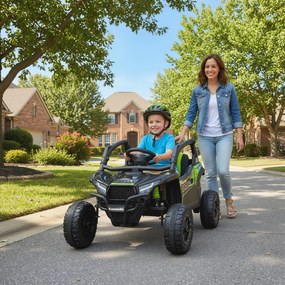 Carro Elétrico para Crianças 12V Kawasaki Teryx KRX 1000 com 2 Motores Faróis e USB 100x64x56 cm Preto