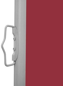 Toldo lateral retrátil para pátio 140x600 cm vermelho