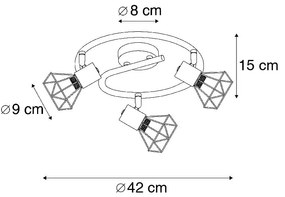 LED Holofote inteligente latão rotativo e inclinável incl. 3 Wifi P45 - Mosh Moderno