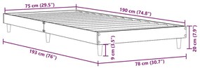 Estrutura cama s/ colchão derivados de madeira carvalho sonoma