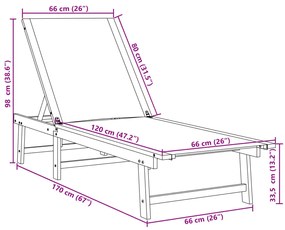 Espreguiçadeiras 2 pcs madeira de acácia maciça/textilene cinza