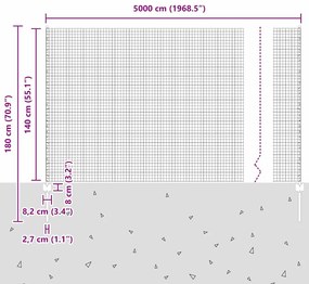 Cerca de Arame Soldado com 22 Postes Verde 1,4x50 m Aço