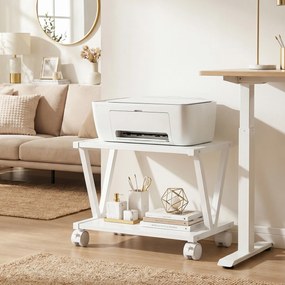 Suporte para Impressora 44L x 28P x 32A cm com 2 Prateleiras para Escritório e Casa, Branco