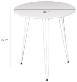 Mesa de Sala de Jantar Redonda com Pés em Forma de Garfo Metálicos Est