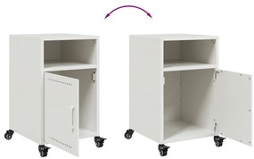 Mesas de cabeceira 2 pcs 36x39x59 cm aço branco