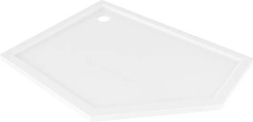 Mexen Flow base de duche pentagonal slim esquerda 100 x 80 cm, branco brilho - 46P108010L