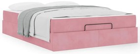 Estrutura da Cama Outros Rosa 160 x 200 cm Veludo