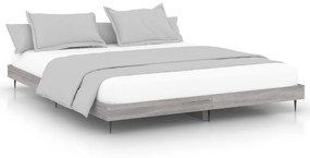 Estrutura de cama 160x200 cm derivados de madeira cinza sonoma