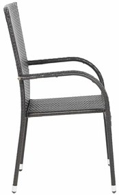 Cadeiras de exterior empilháveis 4 pcs vime PE castanho
