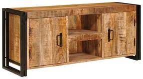 Gabinete para TV Castanho Madeira de manga sólida e rugosa