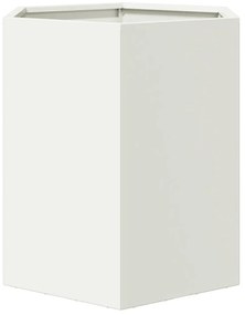 Vasos floreiras de jardim 2 pcs hexagonal 46x40x45cm aço branco