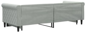 Sofá-cama com gavetão 80x200 cm veludo cinzento-claro