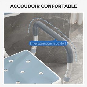 Cadeira de Duche Ergonómica, 56,5 x 53,5 x 87 cm, Altura Regulável, Branco
