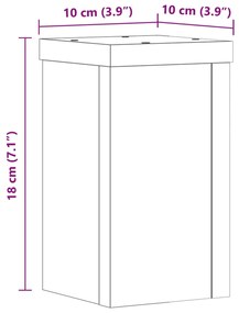 Suportes p/ plantas 2 pcs 10x10x18 cm derivados madeira branco