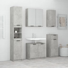vidaXL 5 pcs conj. móveis casa de banho madeira proc. cinza cimento