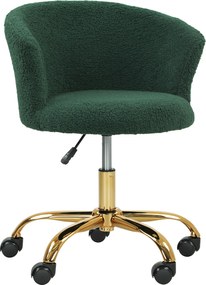 Vinsetto Cadeira de escritório, poltrona ergonômica regulável em altura, assento giratório, base em aço, verde | Aosom Portugal