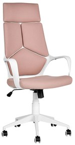 Cadeira de escritório em tecido rosa e branca DELIGHT Beliani