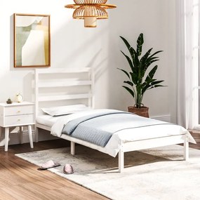 Estrutura cama pequena solteiro 75x190 cm madeira maciça branco