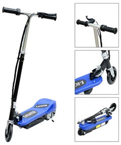 ® Trotinete Eléctrico Tipo Scooter com Guiador Ajustável – Cor Azul - 81.5x37x96cm