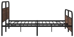 Estrutura cama sem colchão 200x200cm metal carvalho castanho