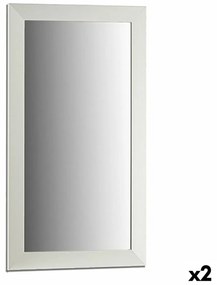 Espelho de Parede Branco Madeira Vidro 64,3 X 84,5 X 1,5 cm (2 Unidades)