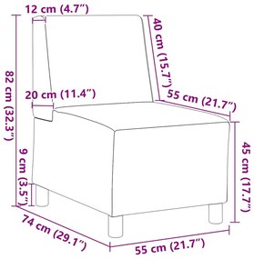 Poltrona 55 cm couro artificial cappuccino