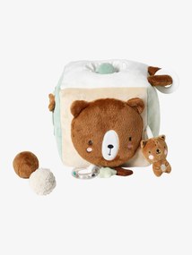 Grande cubo de atividades, em tecido, Green Forest castanho