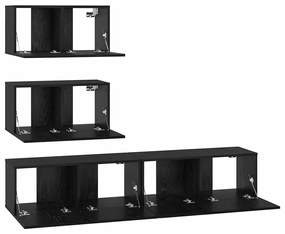 Conjunto de Estantes para TV 4 pcs Carvalho Preto