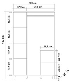 Guarda-Roupa Hedera – Atlantic Pine – 120x189x48 cm