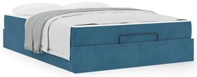 Estrutura da Cama Outros Azul 160 x 200 cm Veludo