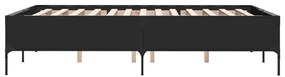 Estrutura de cama 120x190 cm derivados de madeira/metal preto