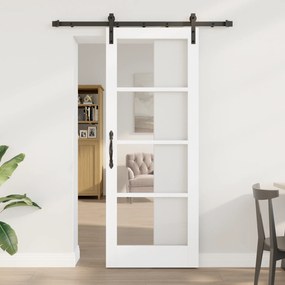 vidaXL Porta Deslizante com Conjunto de Ferragens 'ORKDAL'Branca 78x202 cm