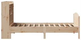 Cama com estante sem colchão 75x190 cm pinho maciço