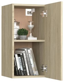 7pcs conjunto de móveis de TV derivados madeira carvalho sonoma