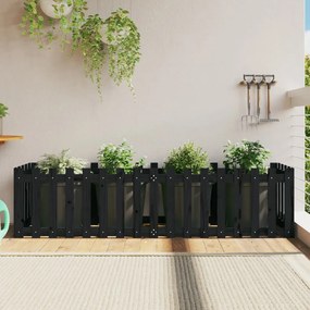 Canteiro elevado c/ design cerca 200x50x50cm pinho maciço preto