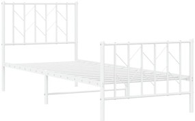Estrutura de cama com cabeceira e pés 80x200 cm metal branco