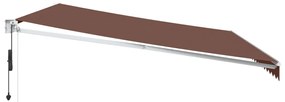 Toldo retrátil automático 500x300 cm castanho