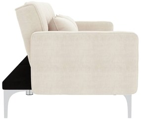 Sofá-cama tecido creme
