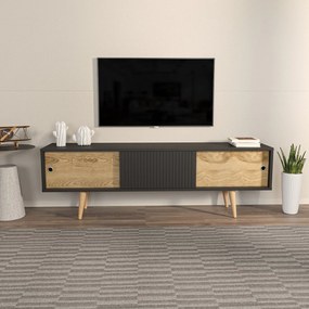 Móvel TV Ecrin – Antracite e Carvalho – 160x45x34,5 cm