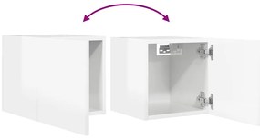Móvel de TV de parede 2 pcs 30,5x30x30 cm branco brilhante
