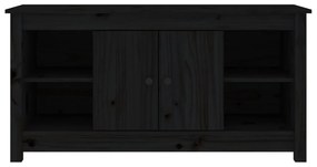 Móvel de TV 103x36,5x52 cm madeira de pinho maciça preto