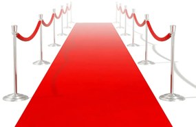 VidaXL Tapete vermelho 1 x 5 m, pesado 400 g/m2