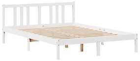 Cama com estante sem colchão 160x200 cm pinho maciço branco