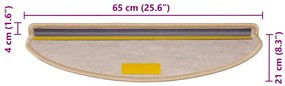 Tapetes escada adesivos aspeto sisal 30pcs 65x21x4cm bege-claro