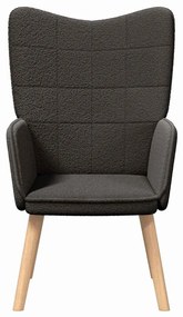 Poltrona Relaxante vidaXL Cinza Escuro em Tecido de Lã Curly